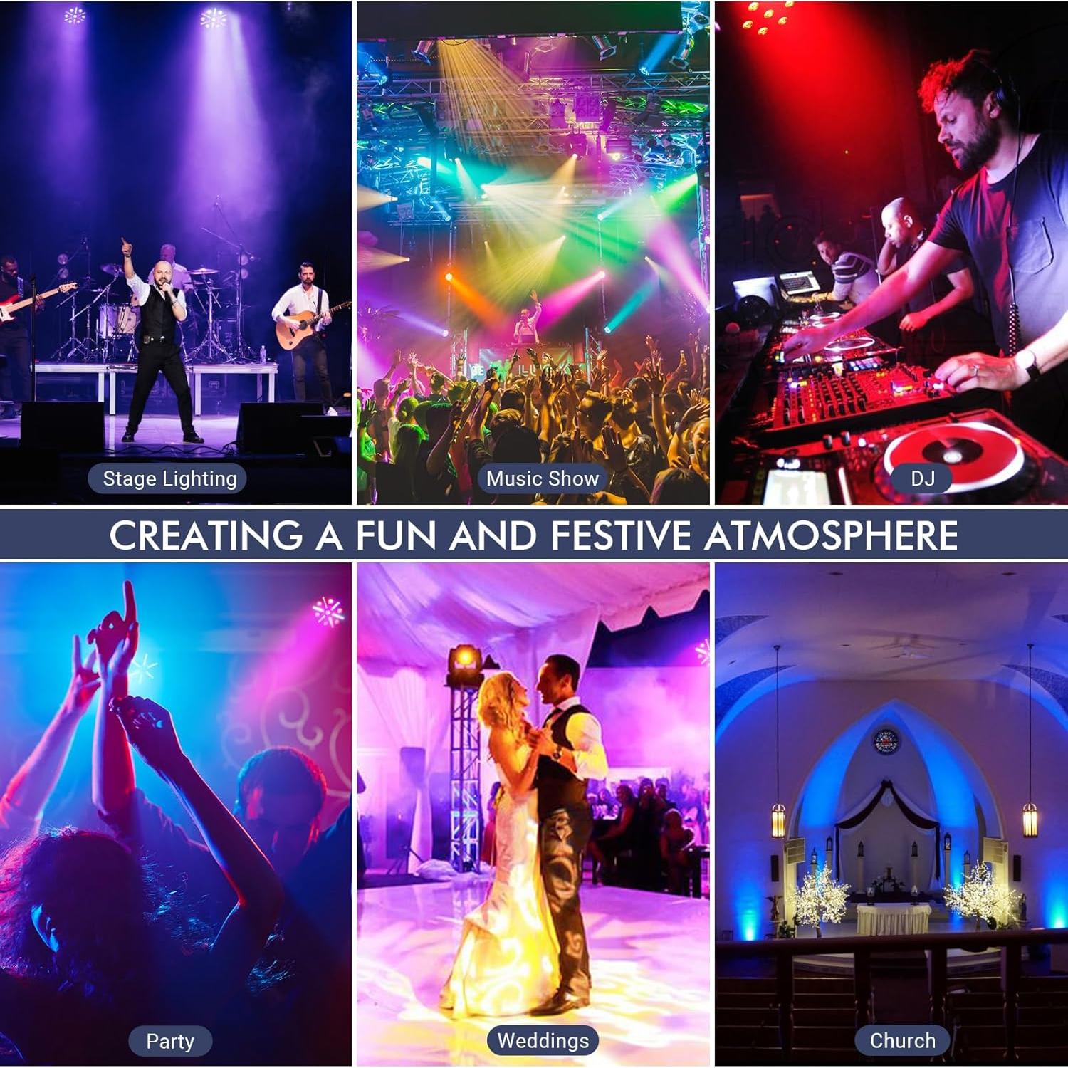 Luces Par LED RGBW 2Pack - 30W con Control Remoto y DMX