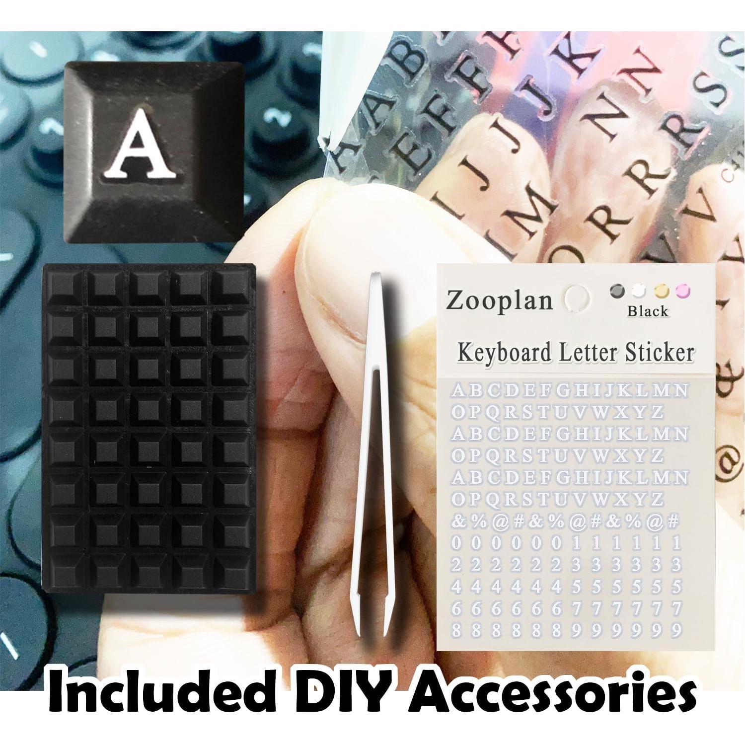 Etiquetas de Teclado Elevadas MERFUNTO 40 PCS Silicona Negra