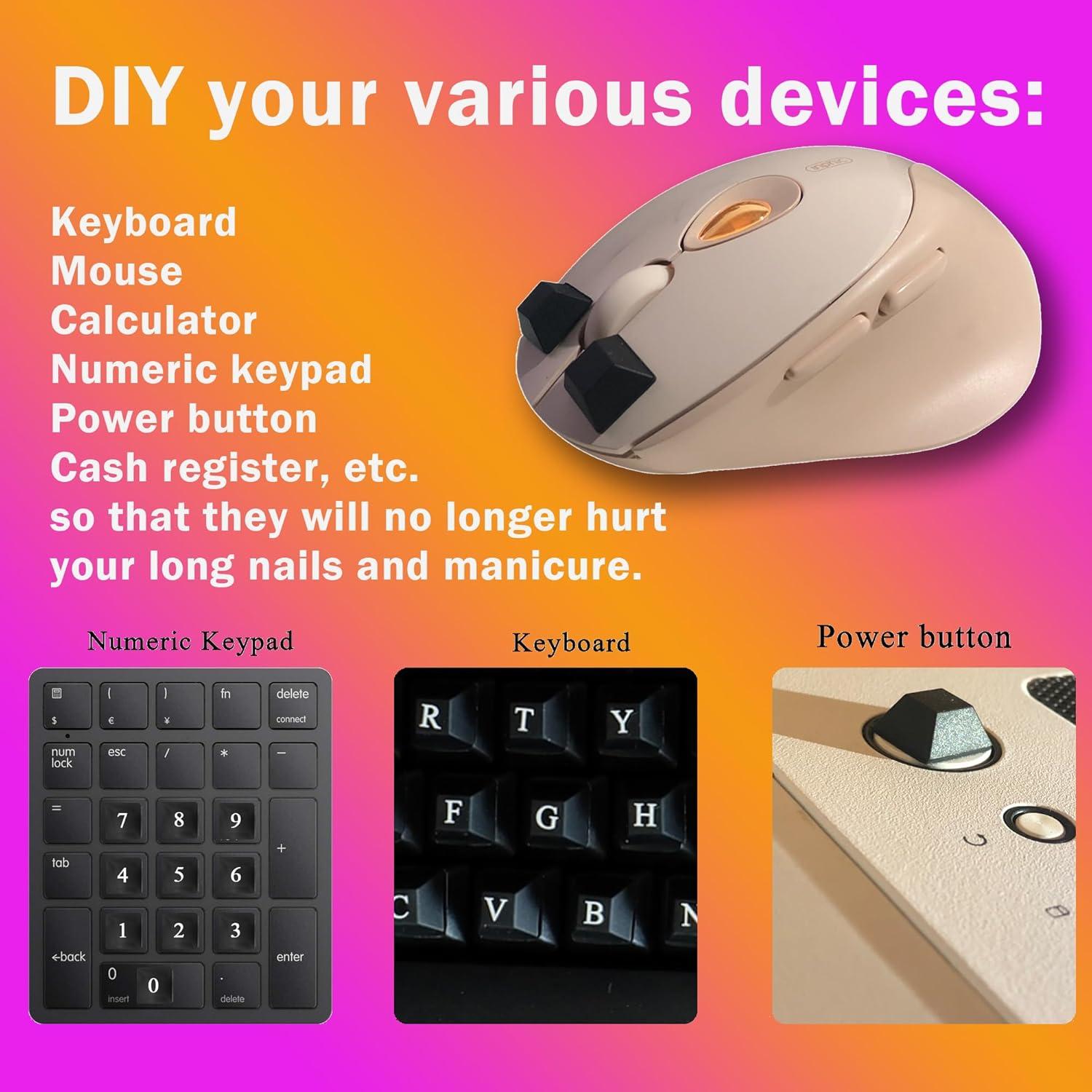 Etiquetas de Teclado Elevadas MERFUNTO 40 PCS Silicona Negra