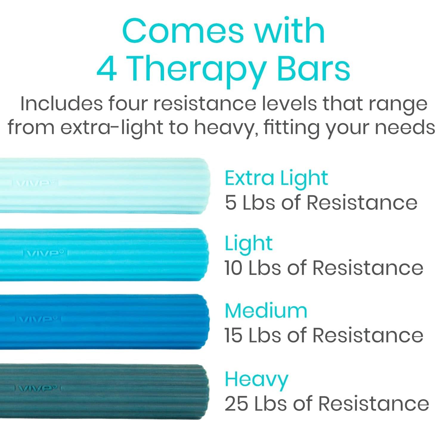 Juego de Barras de Terapia Vive Flex - Alivio Codo Tenista 4 Piezas