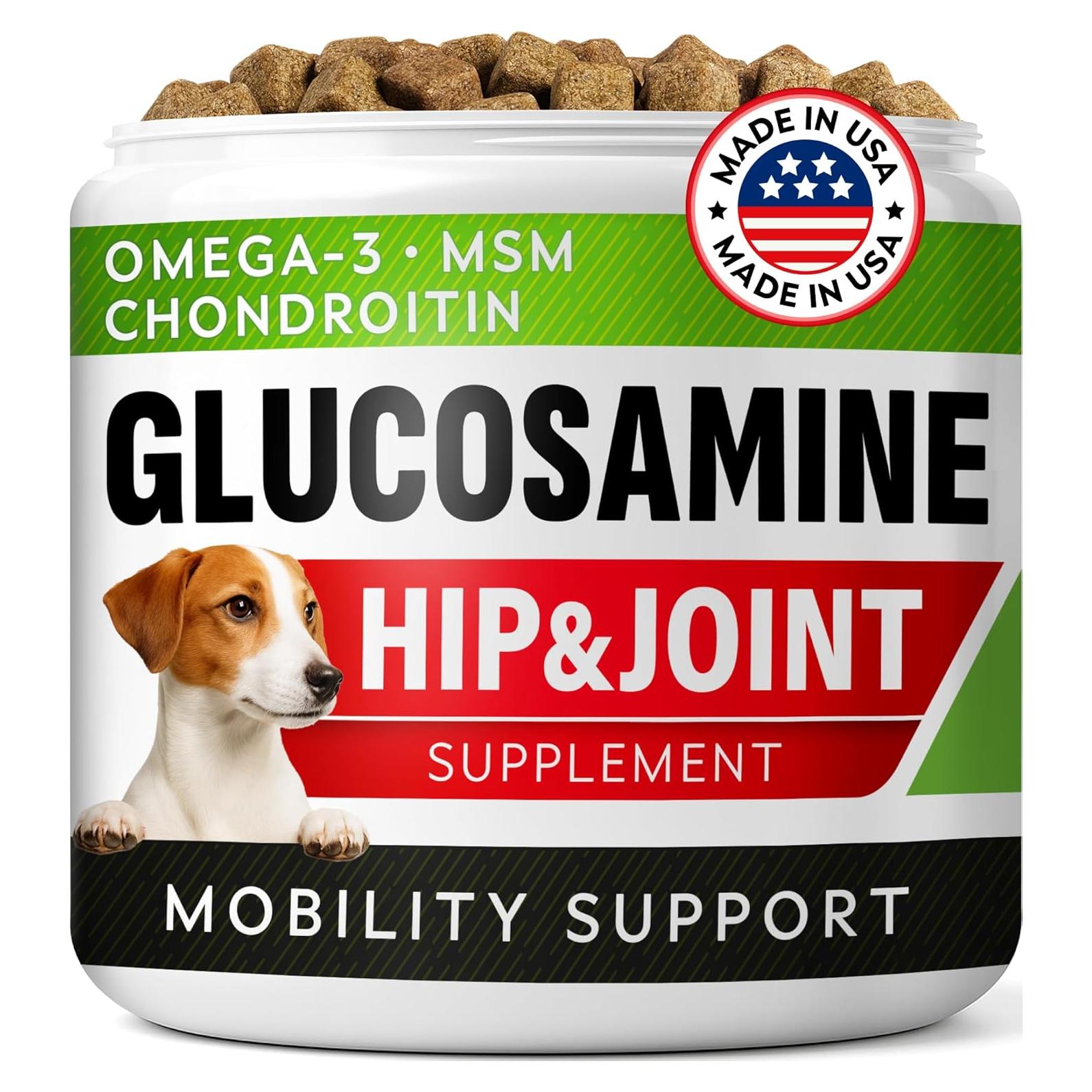 Suplemento Articular para Perros STRELLALAB - 120 Masticables de Tocino con Glucosamina y Omega-3