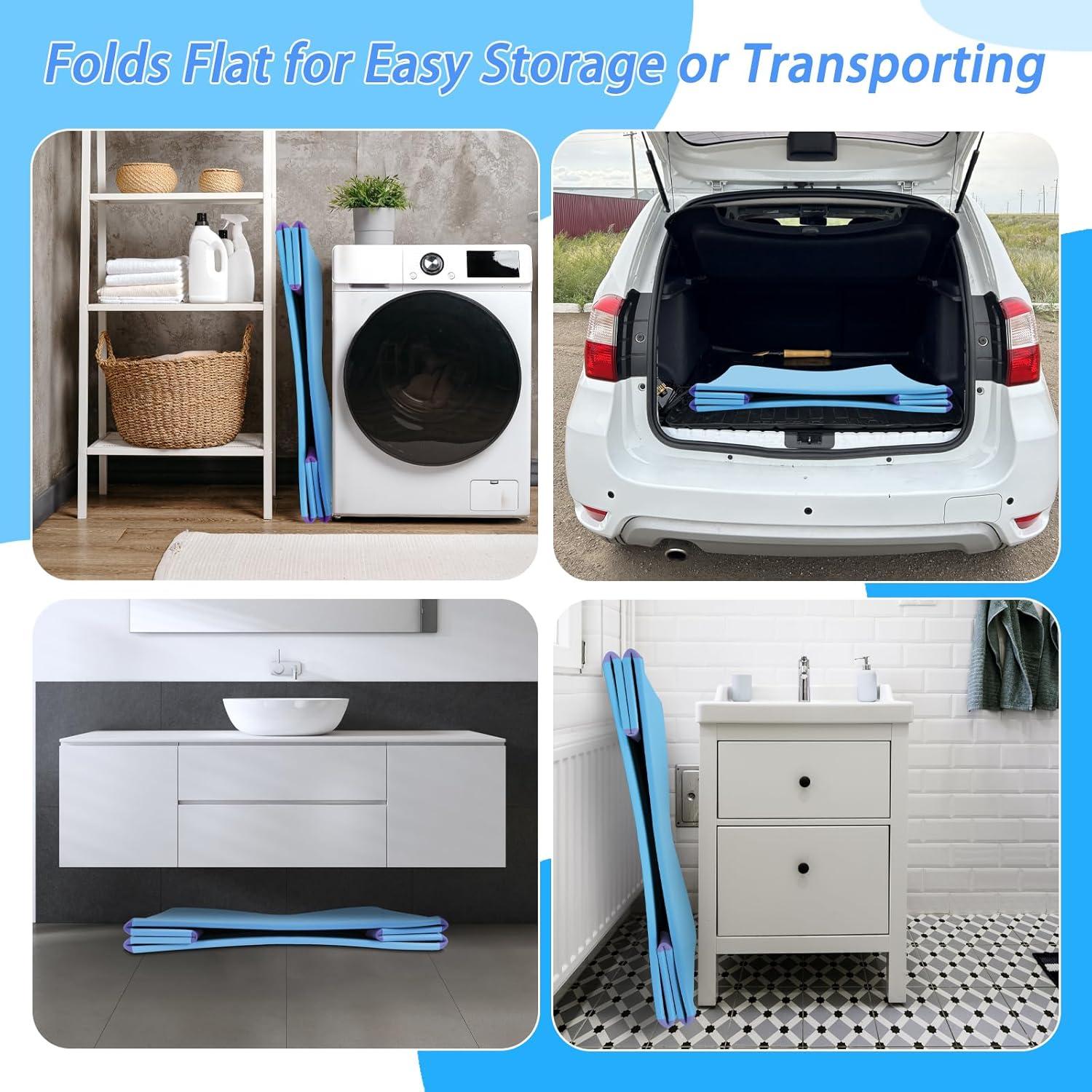 Bañera Plegable para Perros FHTONGE 186L Azul con Drenaje