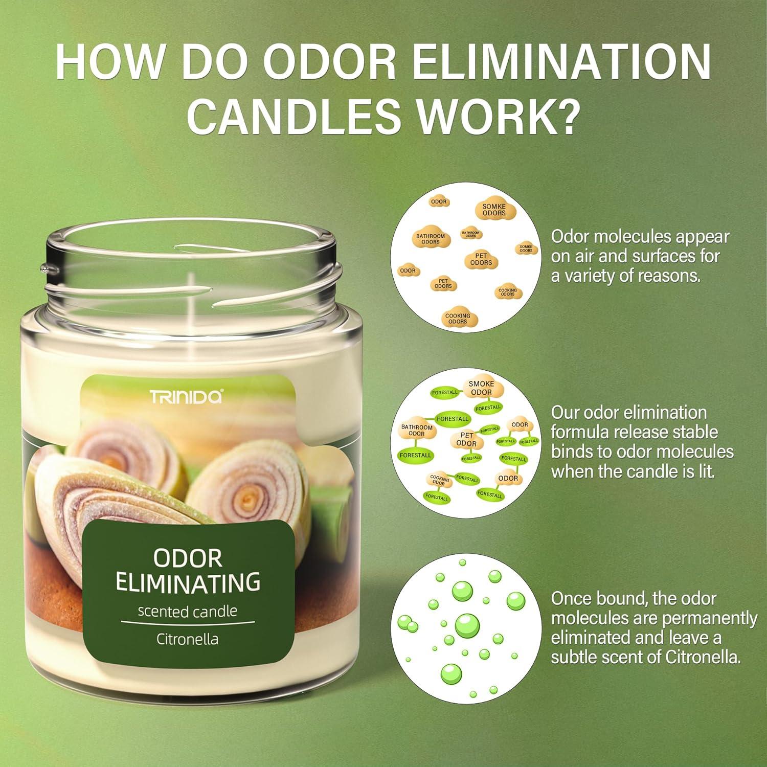 Velas Eliminadoras de Olores TRINIDa Citronela Set 226g