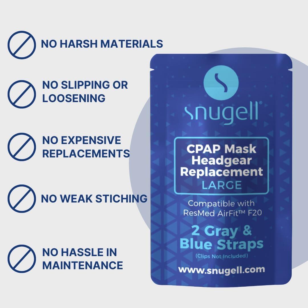 Correa de Reemplazo Snugell para Máscara CPAP ResMed F20 Grande - Paquete de 2