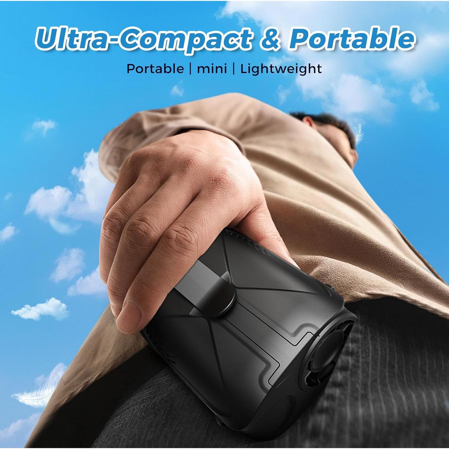 Ventilador de Cintura Portátil Shuangjishan 6000mAh Negro