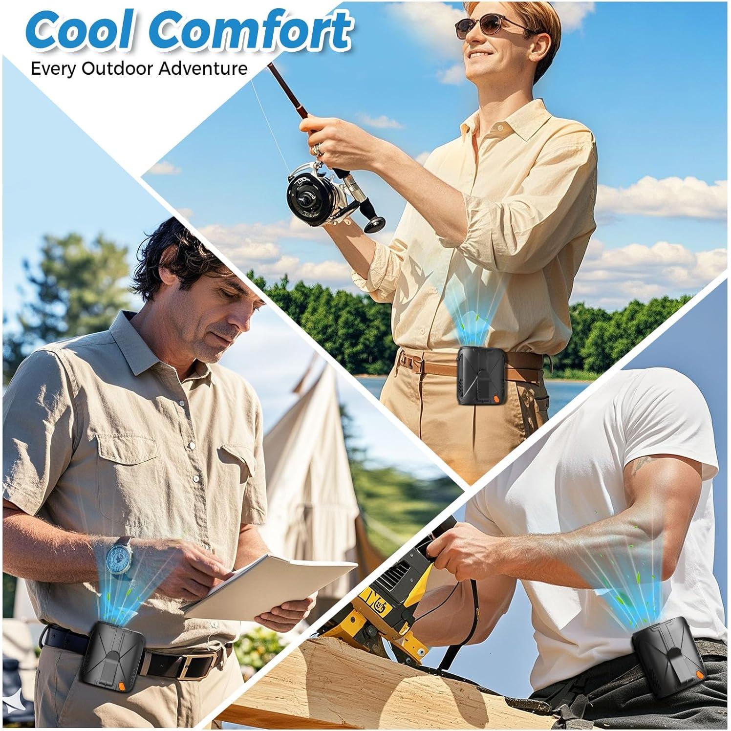 Ventilador de Cintura Portátil Shuangjishan 6000mAh Negro