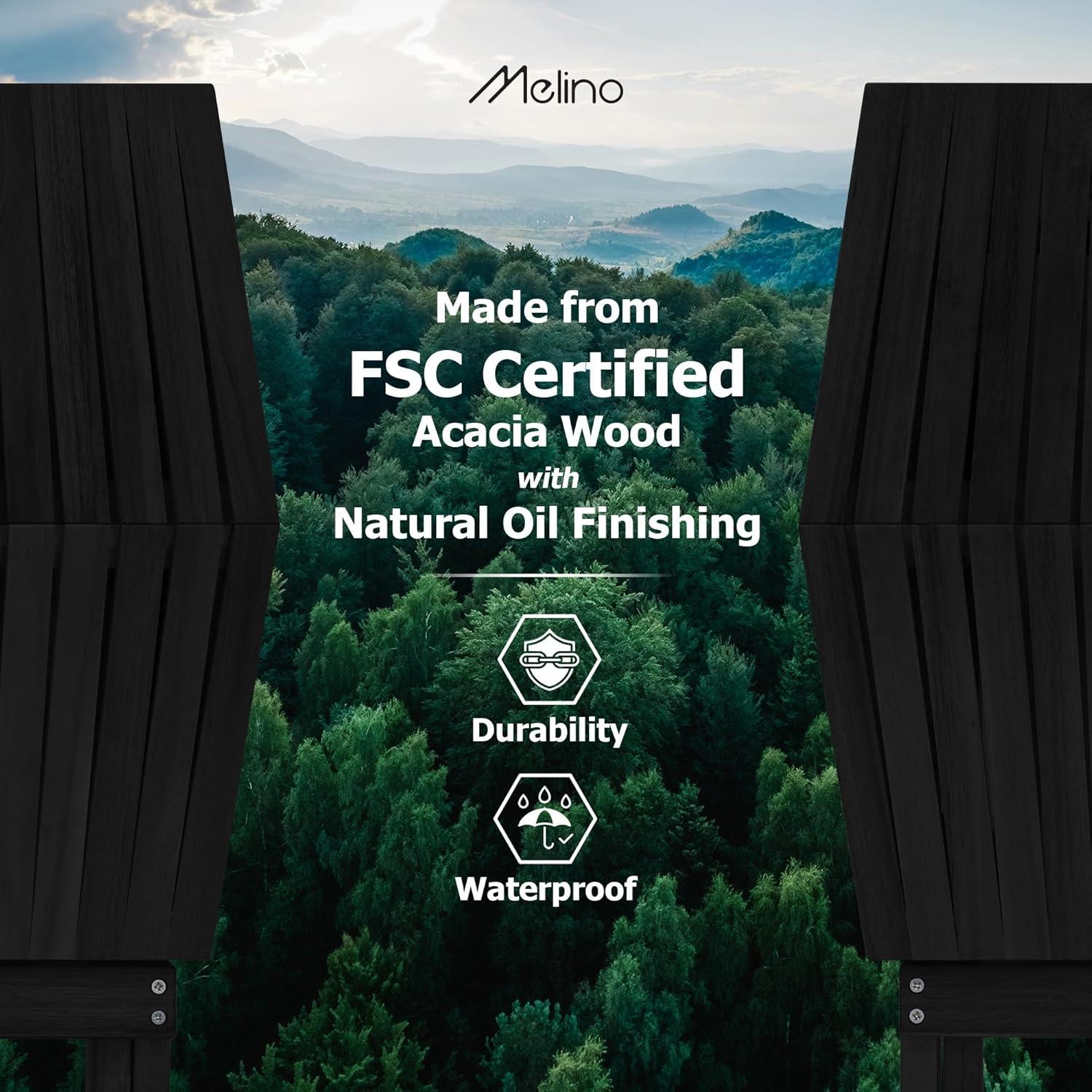 Mesa Plegable de Madera Melino - Acacia Negra - 40x45 cm