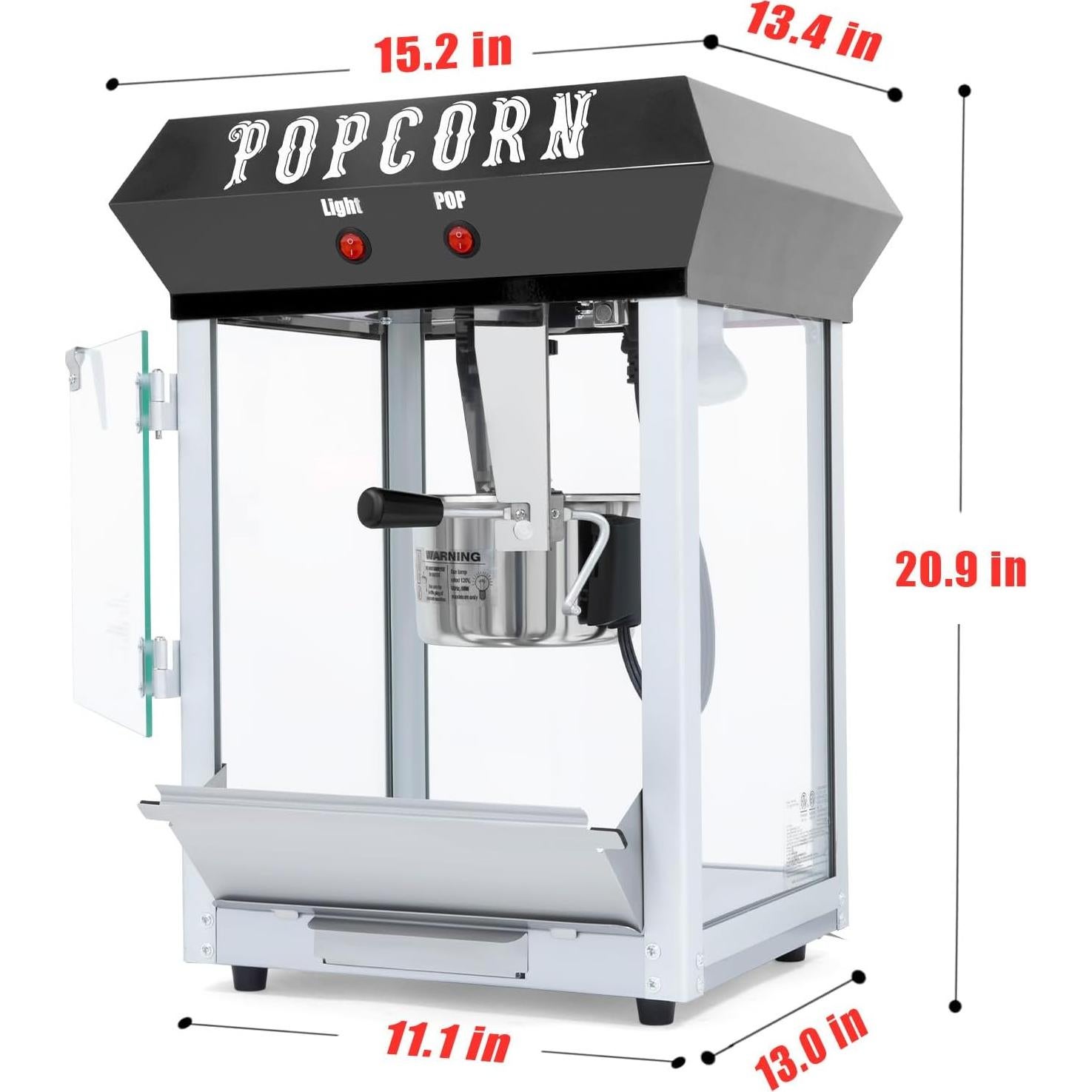 Máquina de Hacer Palomitas Nifoti 6 Oz 600W Acero Inoxidable