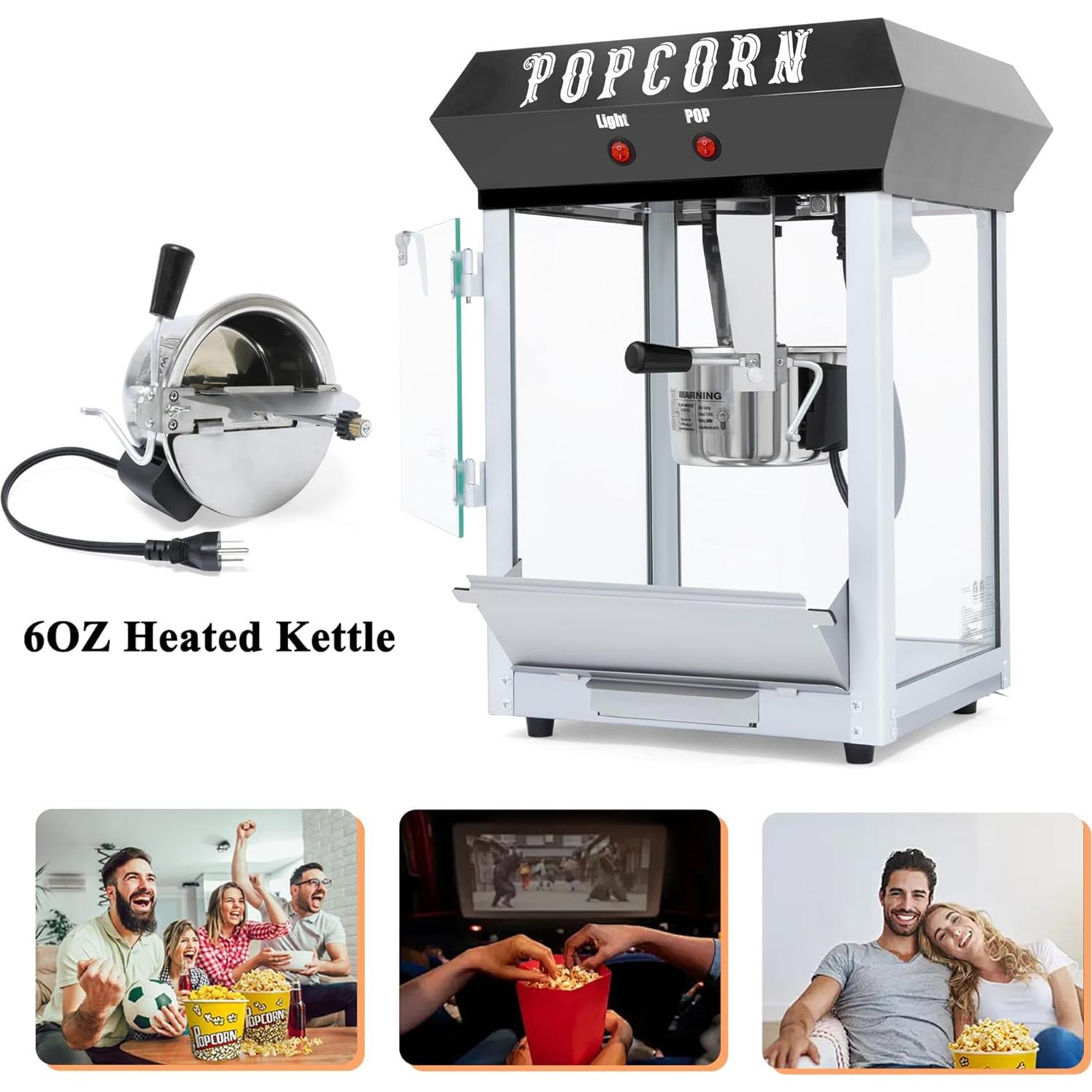 Máquina de Hacer Palomitas Nifoti 6 Oz 600W Acero Inoxidable