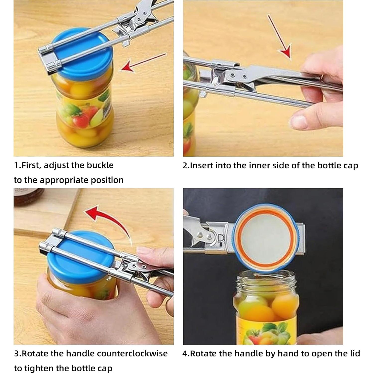 Abridores de Tarros Ajustables GZLT - Paquete de 2 Acero Inoxidable