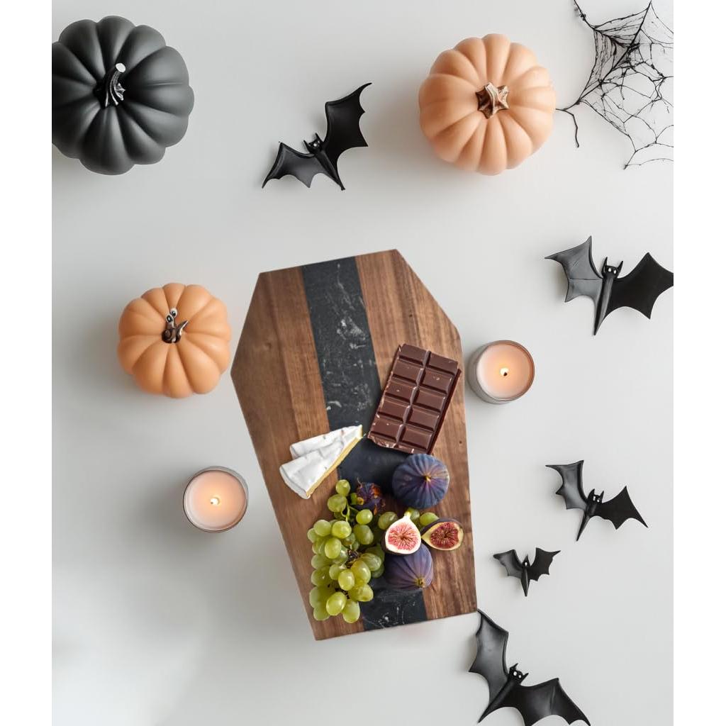 Tabla de Charcutería Gótica en Forma de Ataúd - 36.4x23.2cm