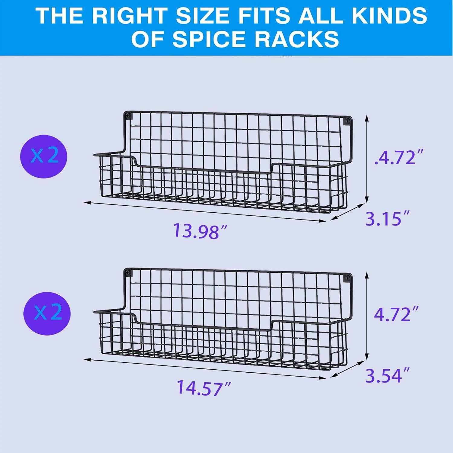 Estante de Especias Colgante AURIKAR Negro 4 Niveles 1.81 kg