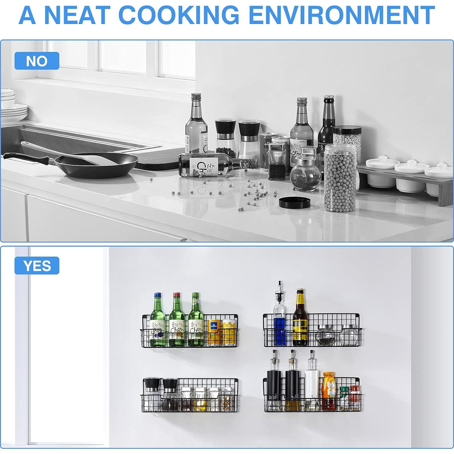 Estante de Especias Colgante AURIKAR Negro 4 Niveles 1.81 kg