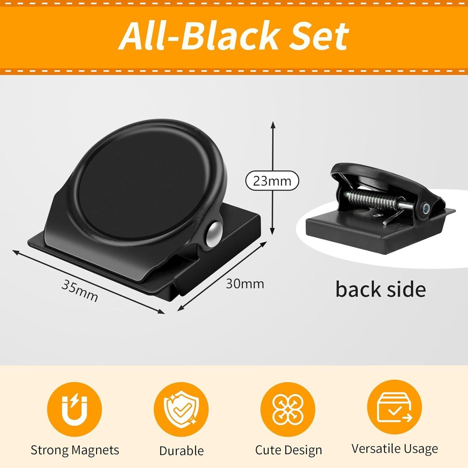 Clips Magnéticos Negros Junarter - Paquete de 4 Clips Pesados