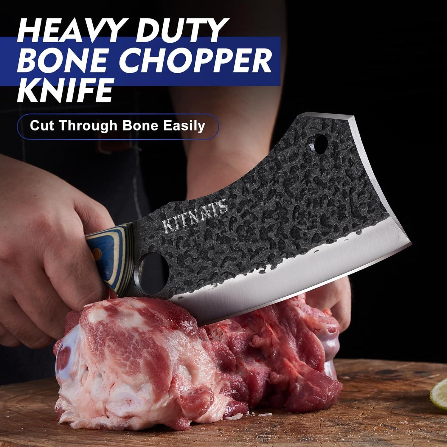 Juego de cuchillos de carnicero KITNATS 3 piezas forjados a mano