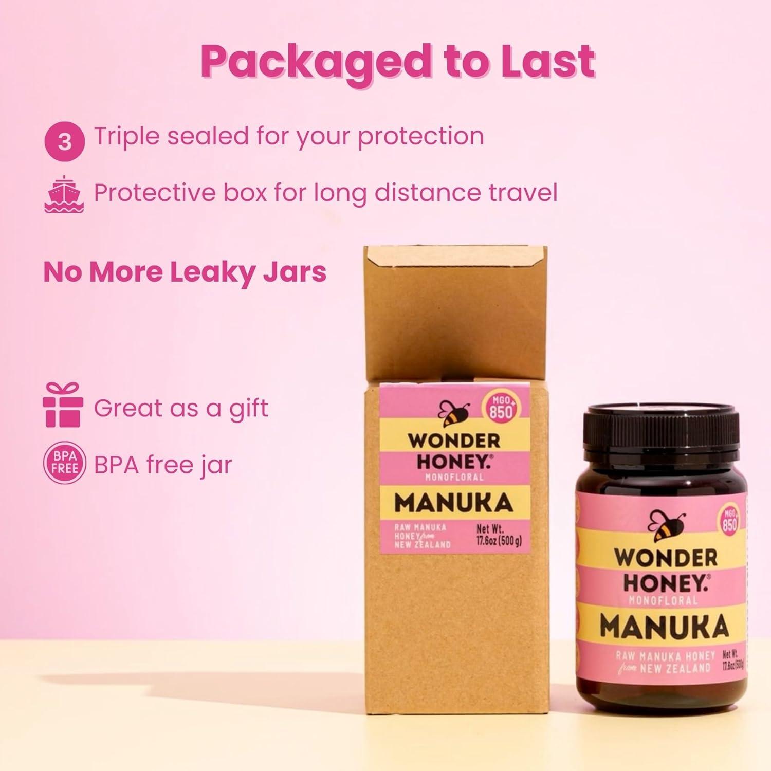 Miel Cruda de Manuka Wonder Honey MGO 850+ 249g Natural