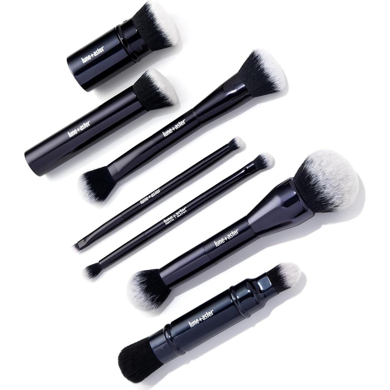 Pincel Dúo Vegano para Tez Lune+Aster - Aplicación Crema y Polvo