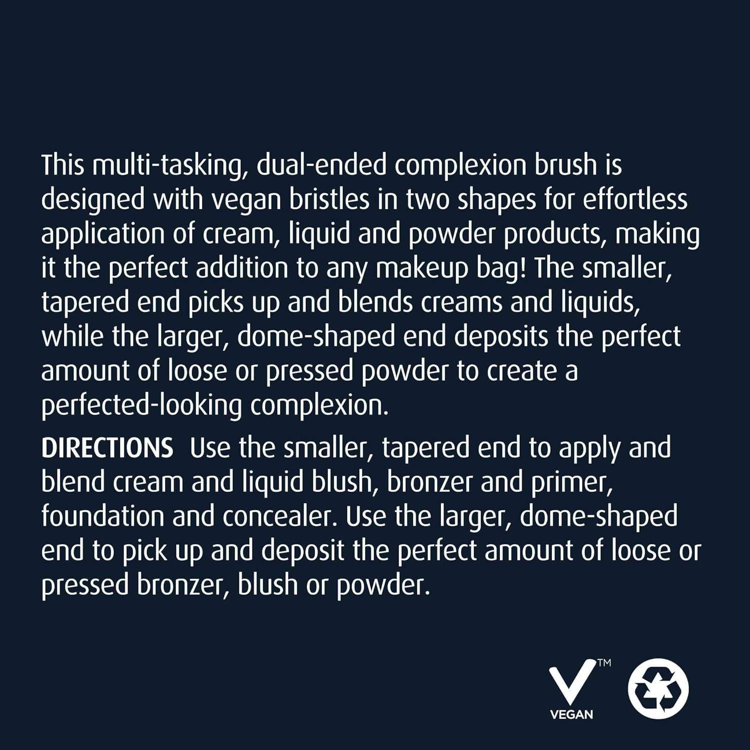 Pincel Dúo Vegano para Tez Lune+Aster - Aplicación Crema y Polvo