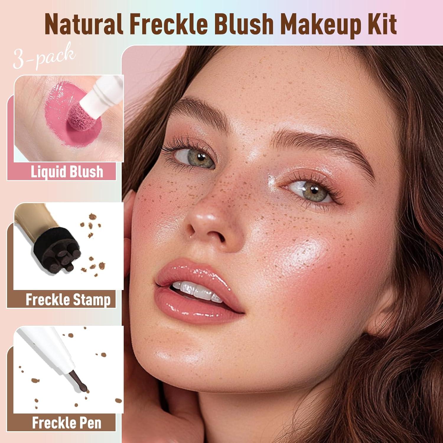 Kit de Maquillaje de Pecas Wugbc - Bolígrafo y Rubor Líquido