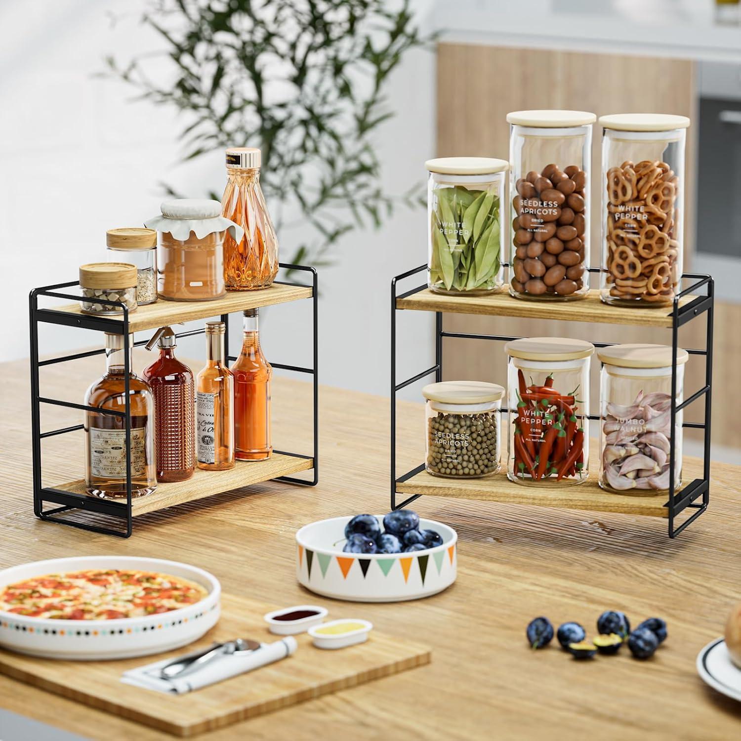 Organizador de Encimera SRIWATANA 2 Niveles - Negro Carbonizado