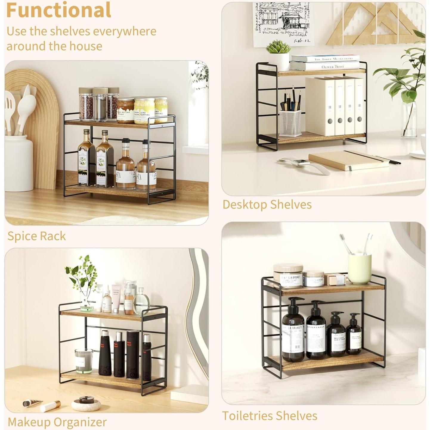 Organizador de Encimera SRIWATANA 2 Niveles - Negro Carbonizado