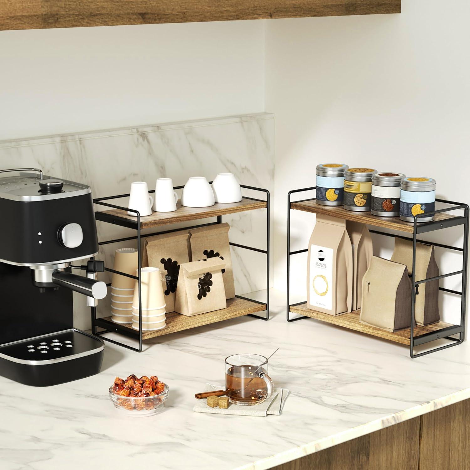 Organizador de Encimera SRIWATANA 2 Niveles - Negro Carbonizado