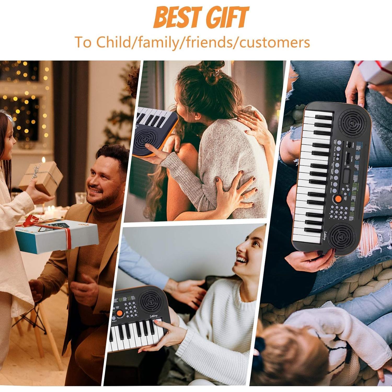 Kmise Mini Piano 32 Teclas Portátil para Niños con 30 Canciones