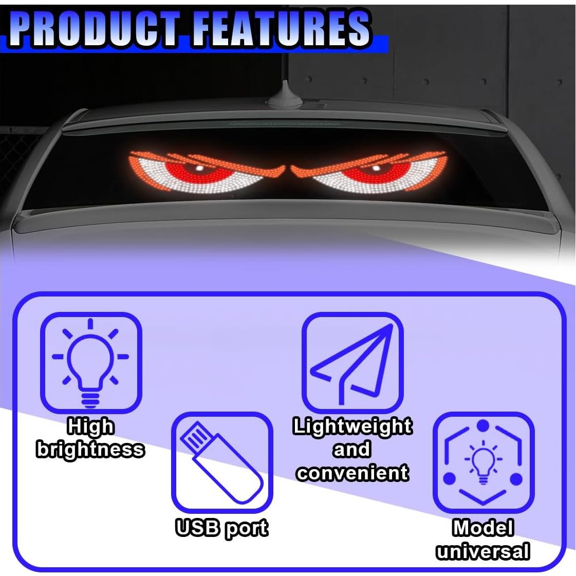 Luces LED Ojos de Diablo UHANBUT 30x12 cm para Autos