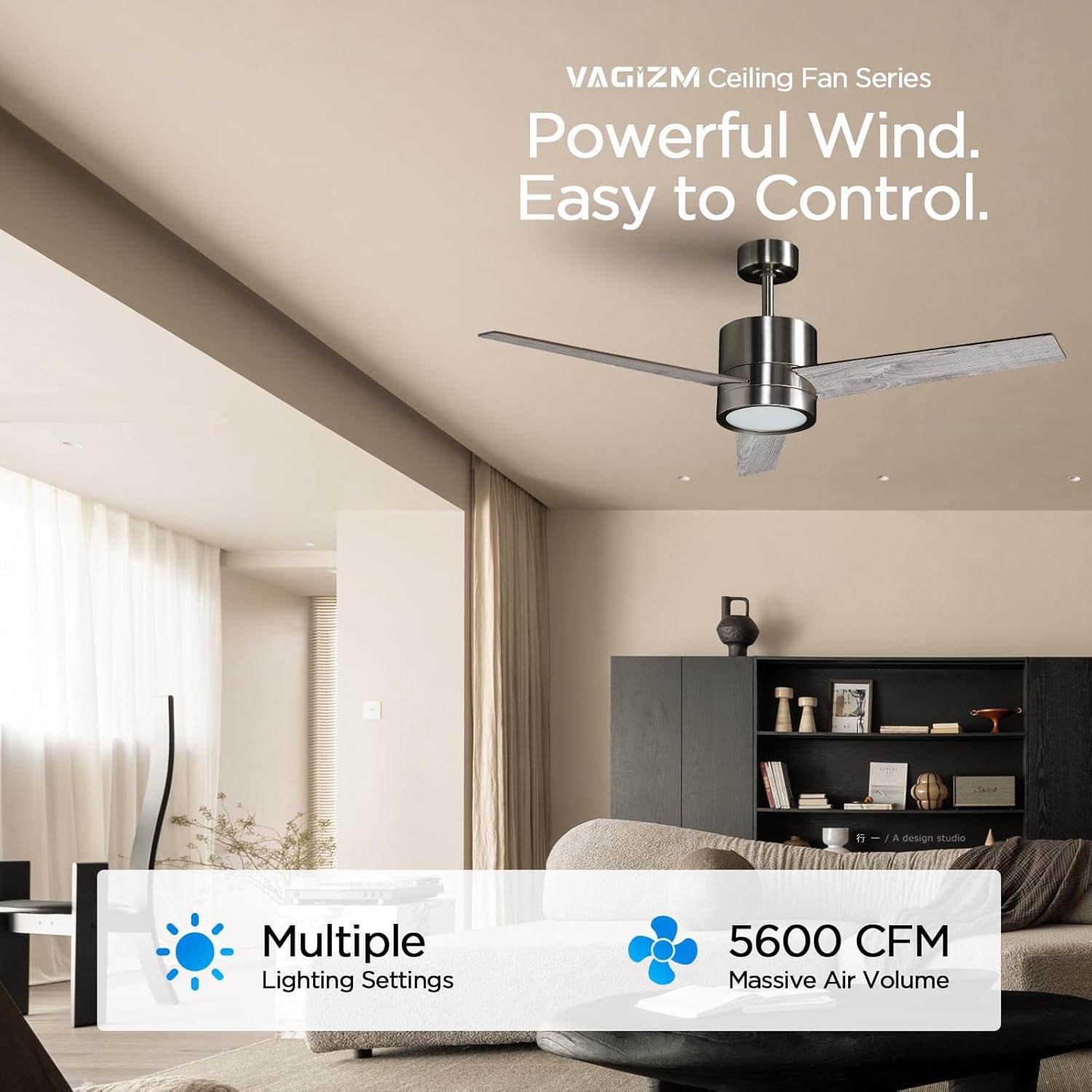 Ventilador de Techo 132 cm Vagizm con Luz y Control Remoto