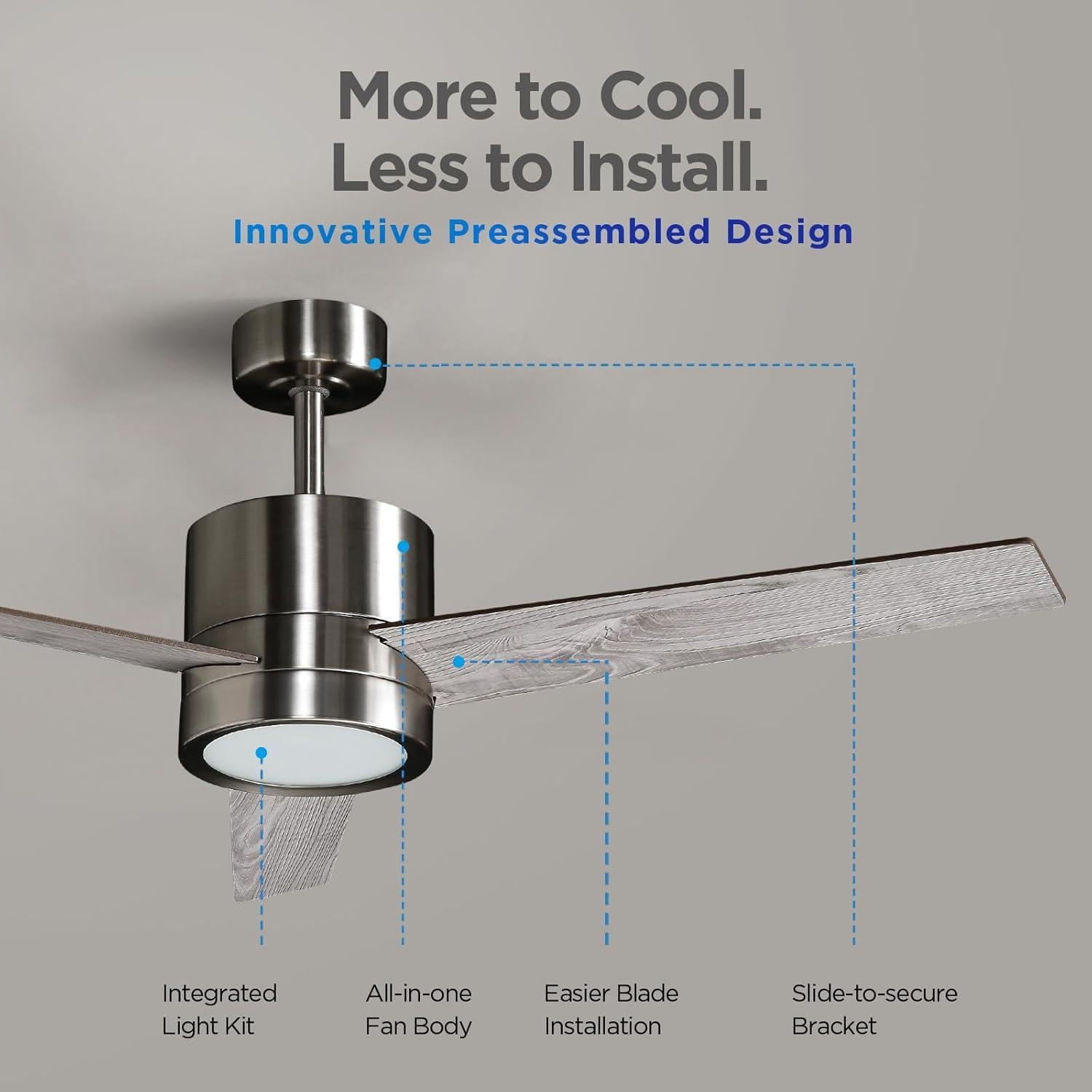 Ventilador de Techo 132 cm Vagizm con Luz y Control Remoto