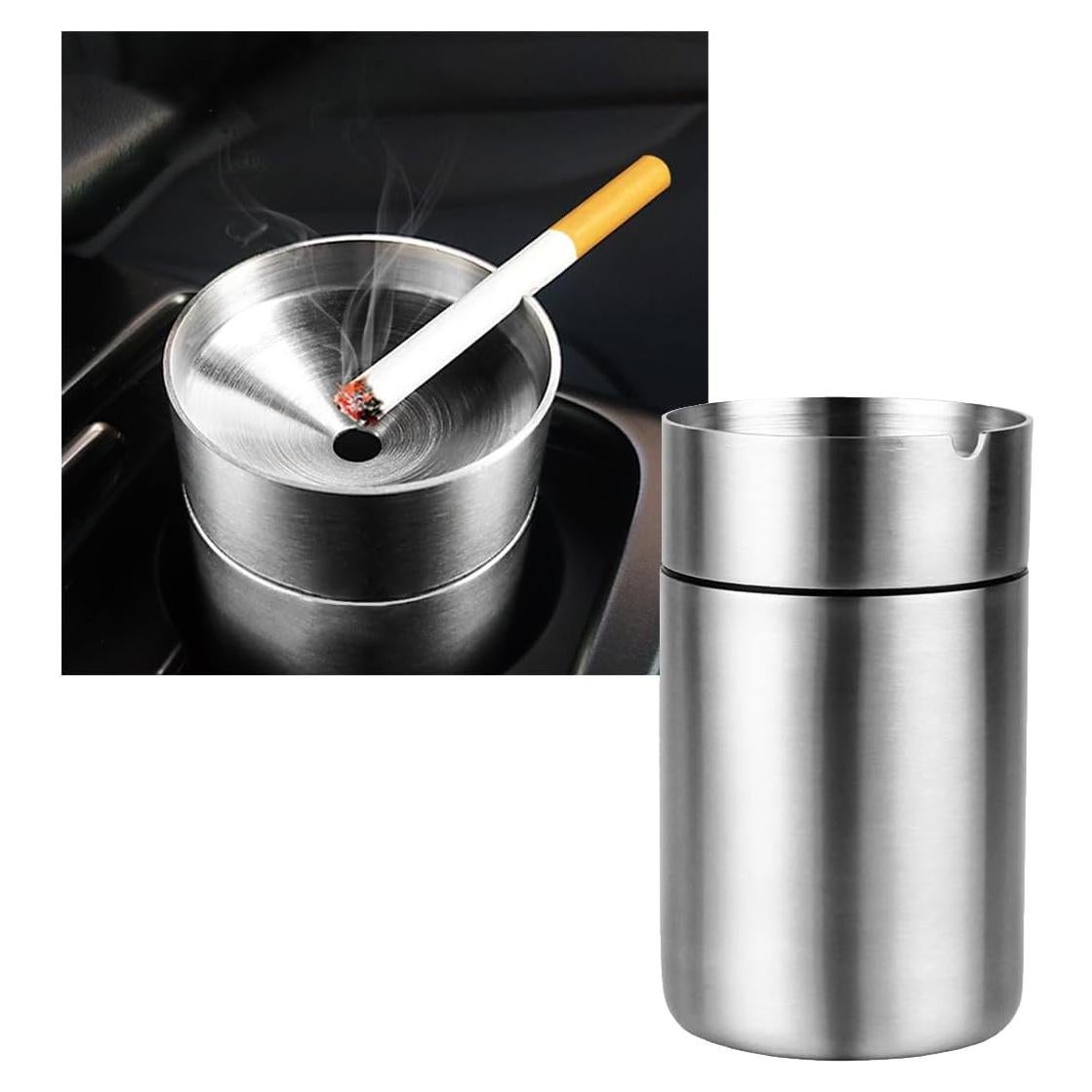 Cenicero de Acero Inoxidable Ohleats para Auto Grande