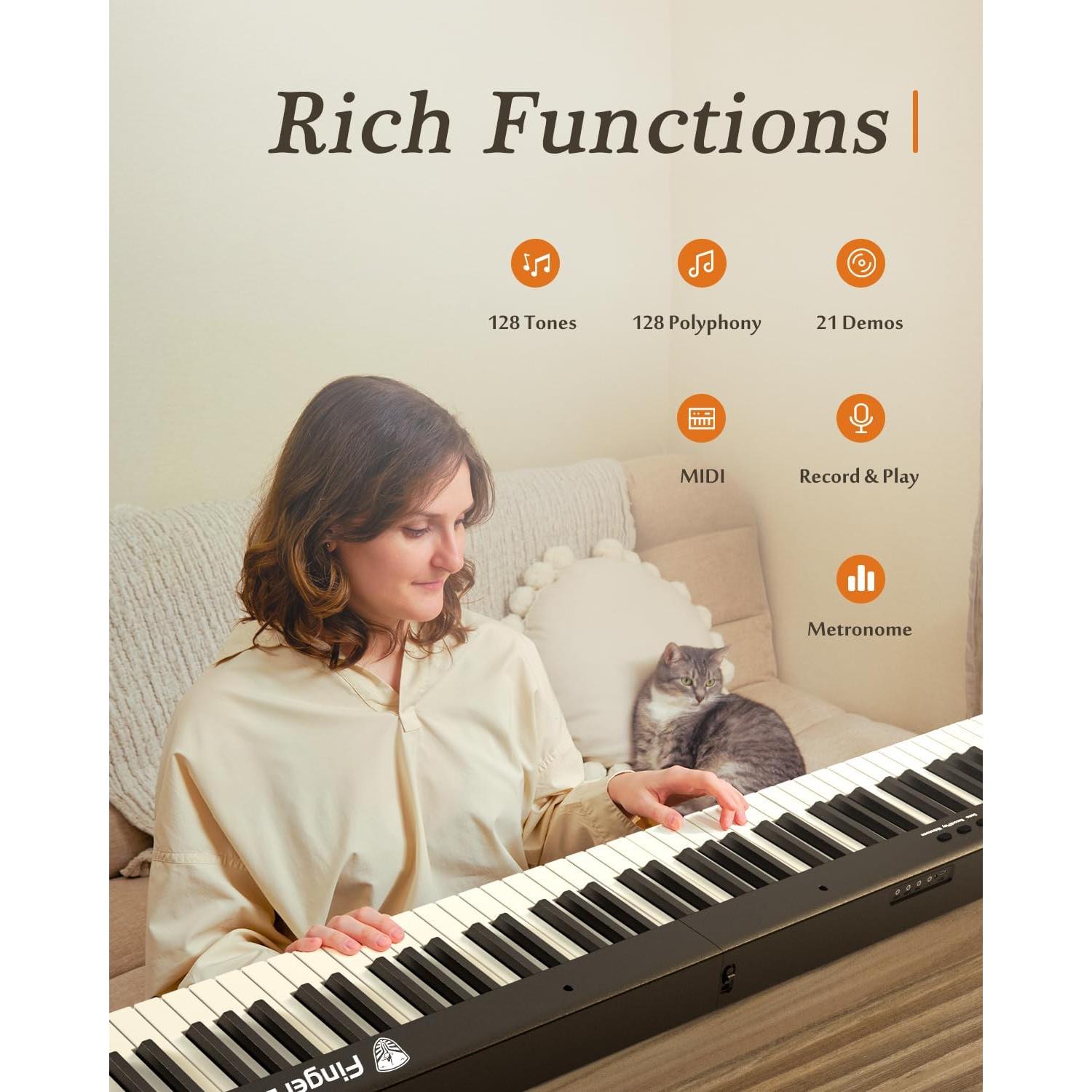 Teclado Piano Digital Plegable FingerBallet BX20 88 Teclas