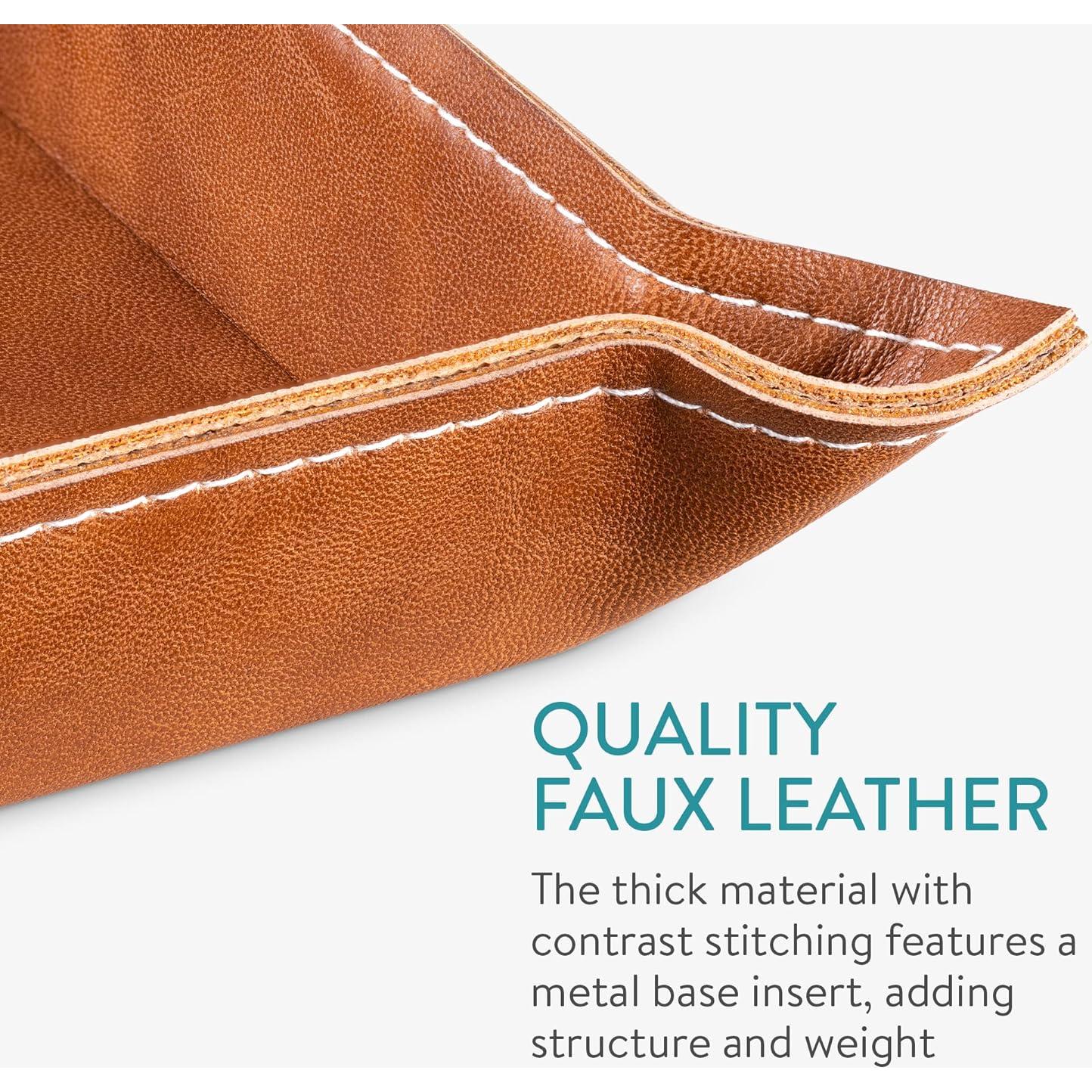 Juego de Bandejas Organizadoras Navaris de Cuero Sintético - 2 Piezas