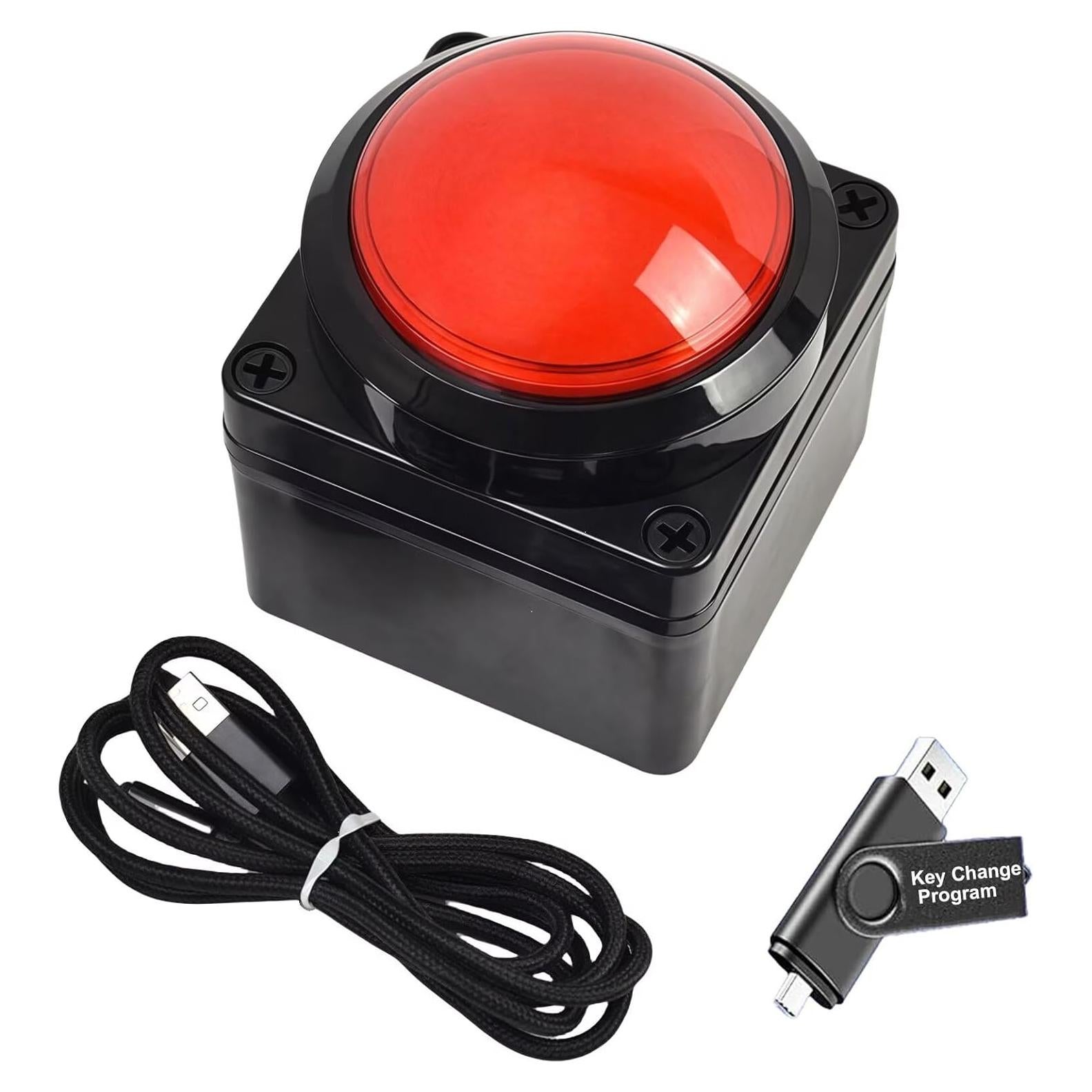 Teclado Macro USB Programable Yoqanr - Botón Rojo 1 Mano