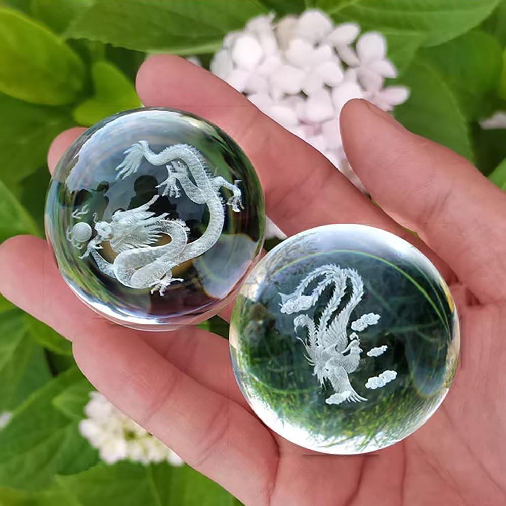 Bolas de Baoding ZORZA 2Pcs Cristal 4cm Alivio Estrés