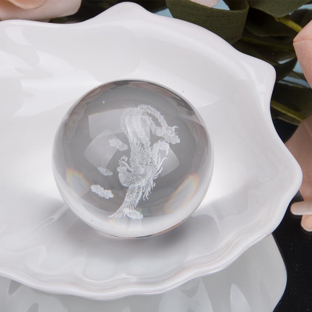 Bolas de Baoding ZORZA 2Pcs Cristal 4cm Alivio Estrés