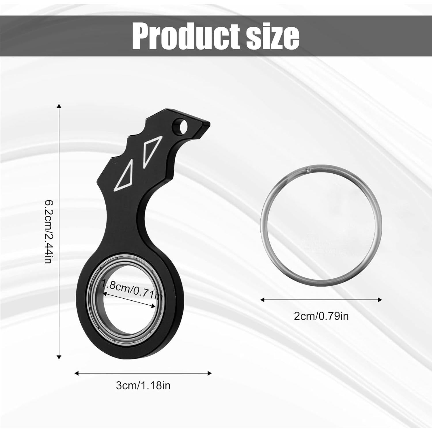 Llave Giratoria Antiestrés NQEUEPN - Llavero Portátil Negro