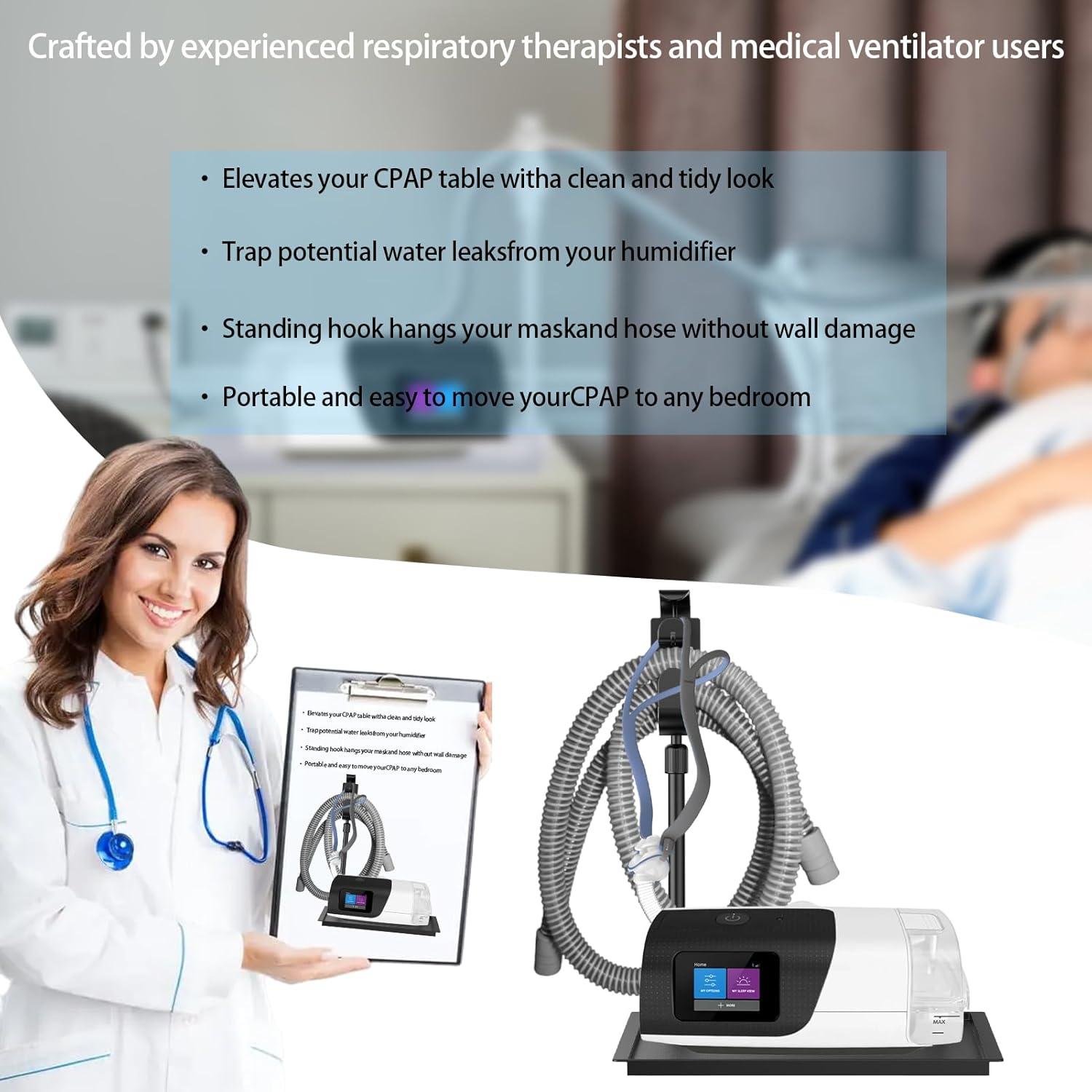 Soporte Organizador de Manguera CPAP YUHUANG - Negro Mate