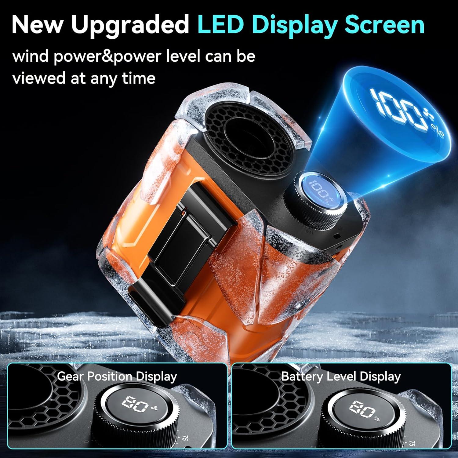 Ventilador Portátil de Cintura Runcasa 12000mAh 100 Velocidades