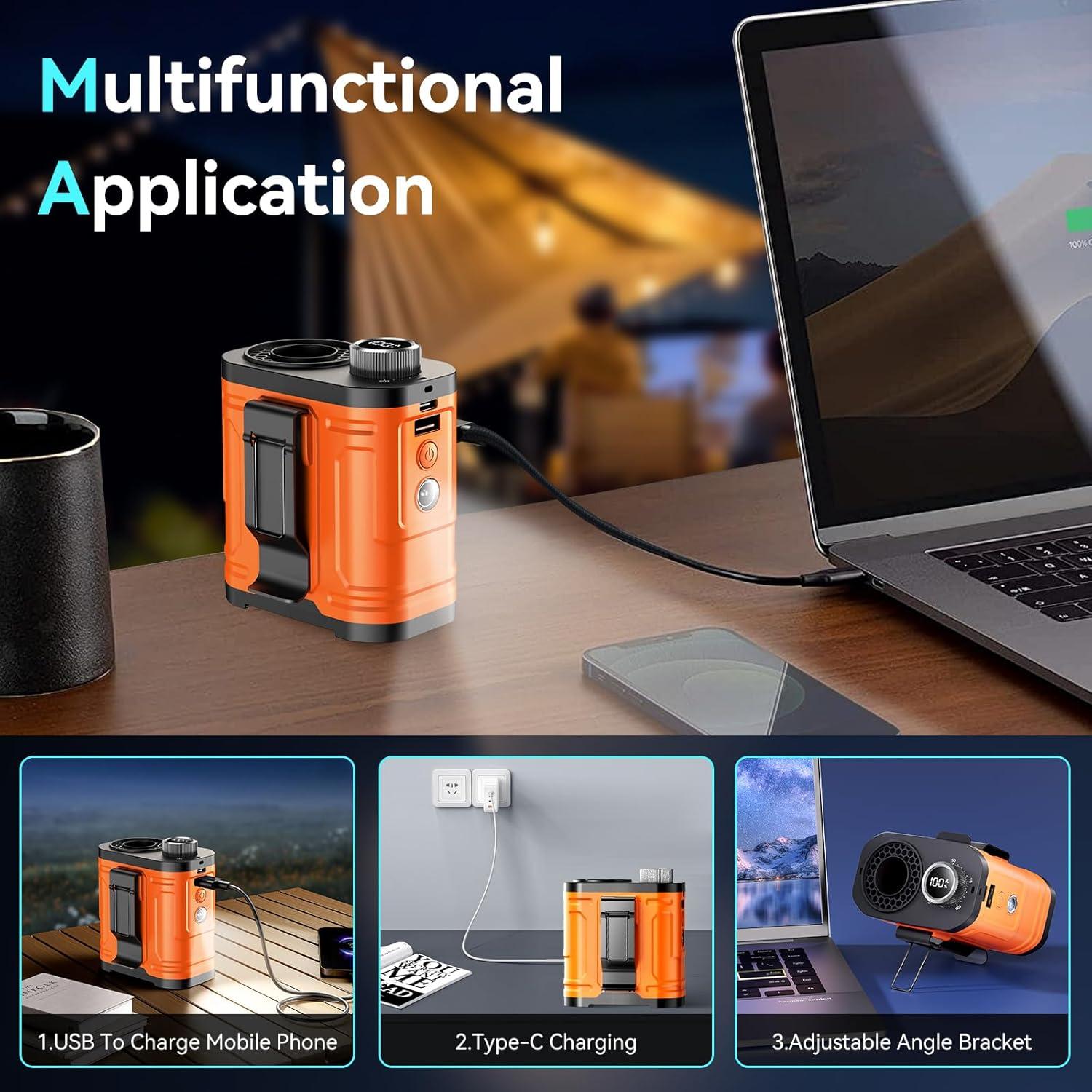 Ventilador Portátil de Cintura Runcasa 12000mAh 100 Velocidades