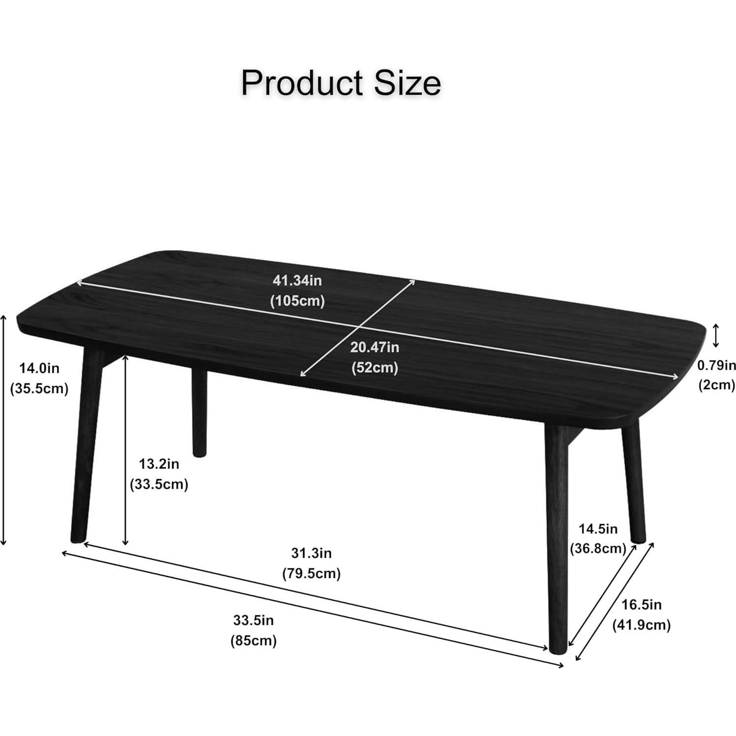 Mesa de Café Plegable AZUMAYA SGS-229BK Madera Negra 100x52x36cm