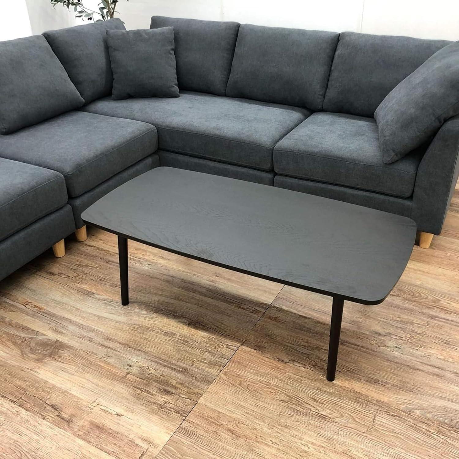 Mesa de Café Plegable AZUMAYA SGS-229BK Madera Negra 100x52x36cm