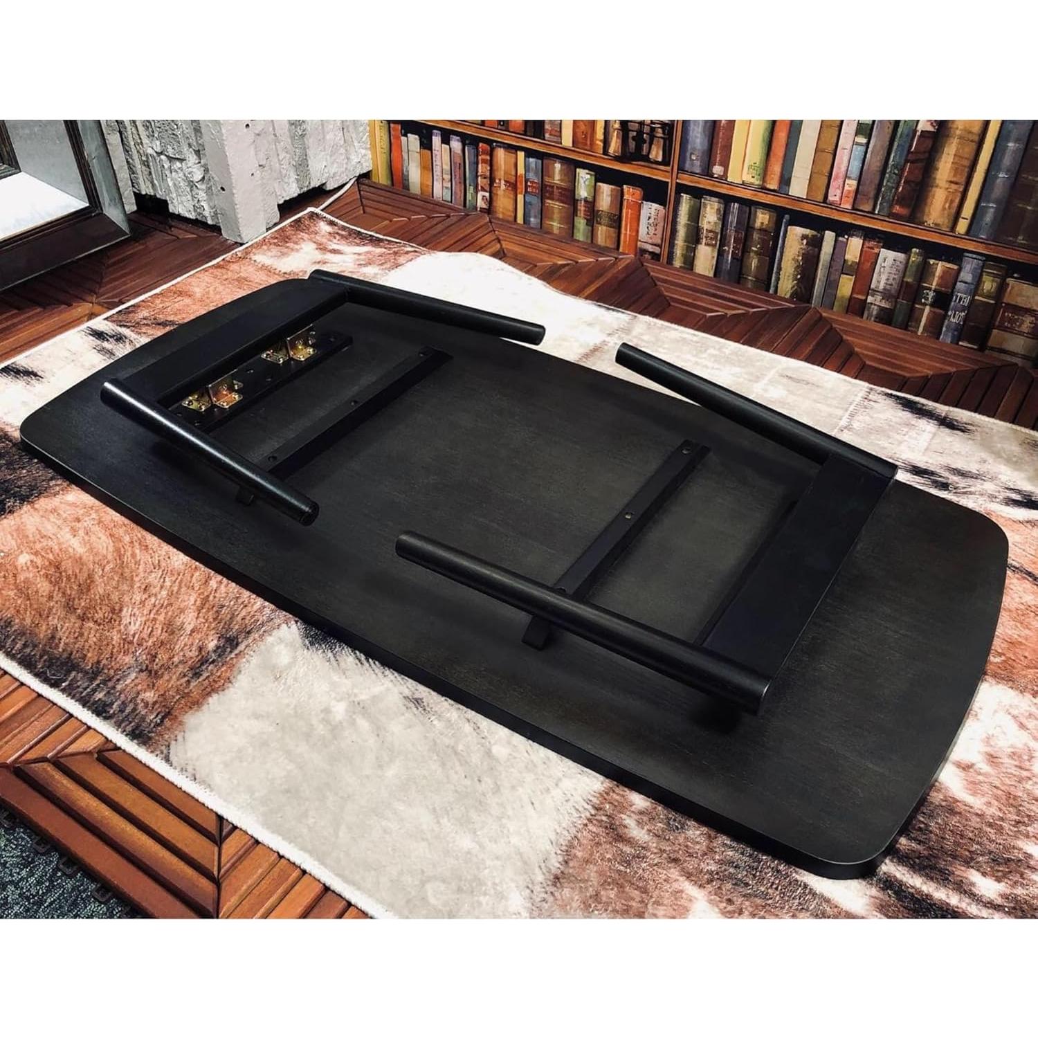 Mesa de Café Plegable AZUMAYA SGS-229BK Madera Negra 100x52x36cm