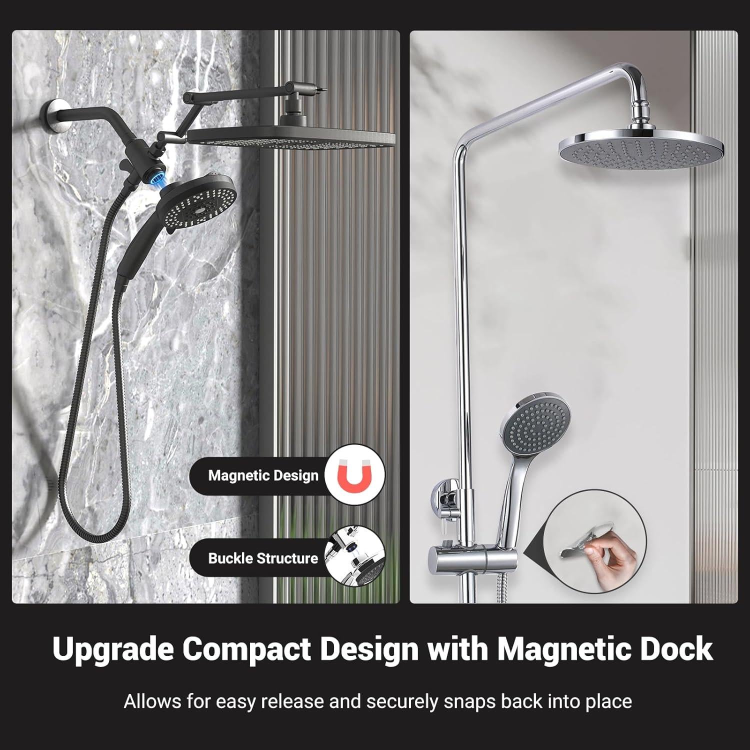 Cabezal de Ducha de Alta Presión UltrTxenova Negro 10 Rocíos