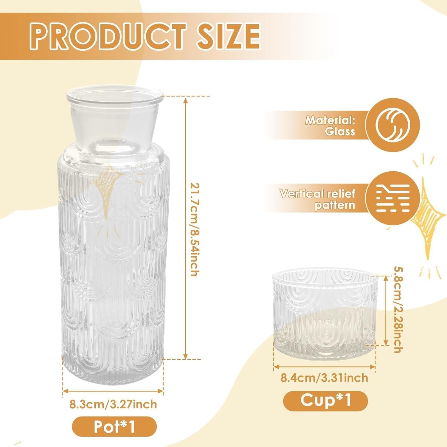 Juego de Jarra y Vaso de Vidrio AOSEE 640 ml con Tapa