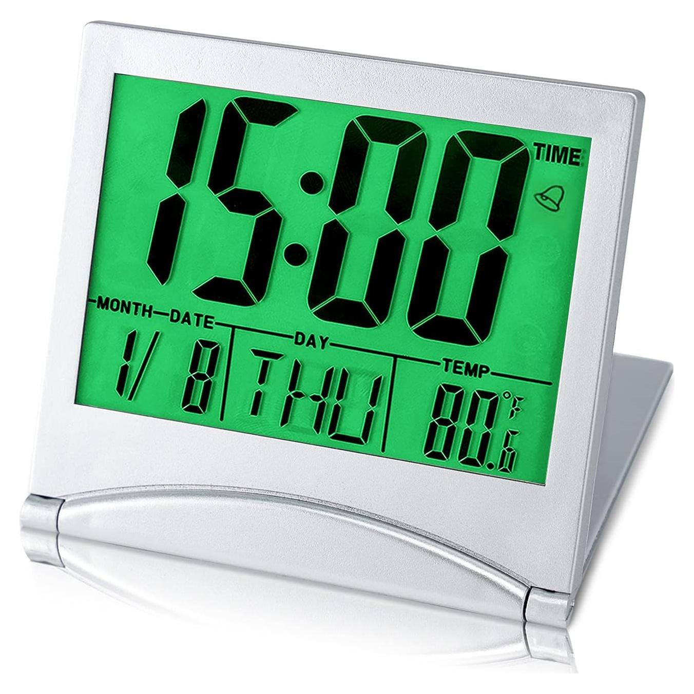 Reloj Despertador Digital KANBIT KB-2104 Portátil con Luz Verde