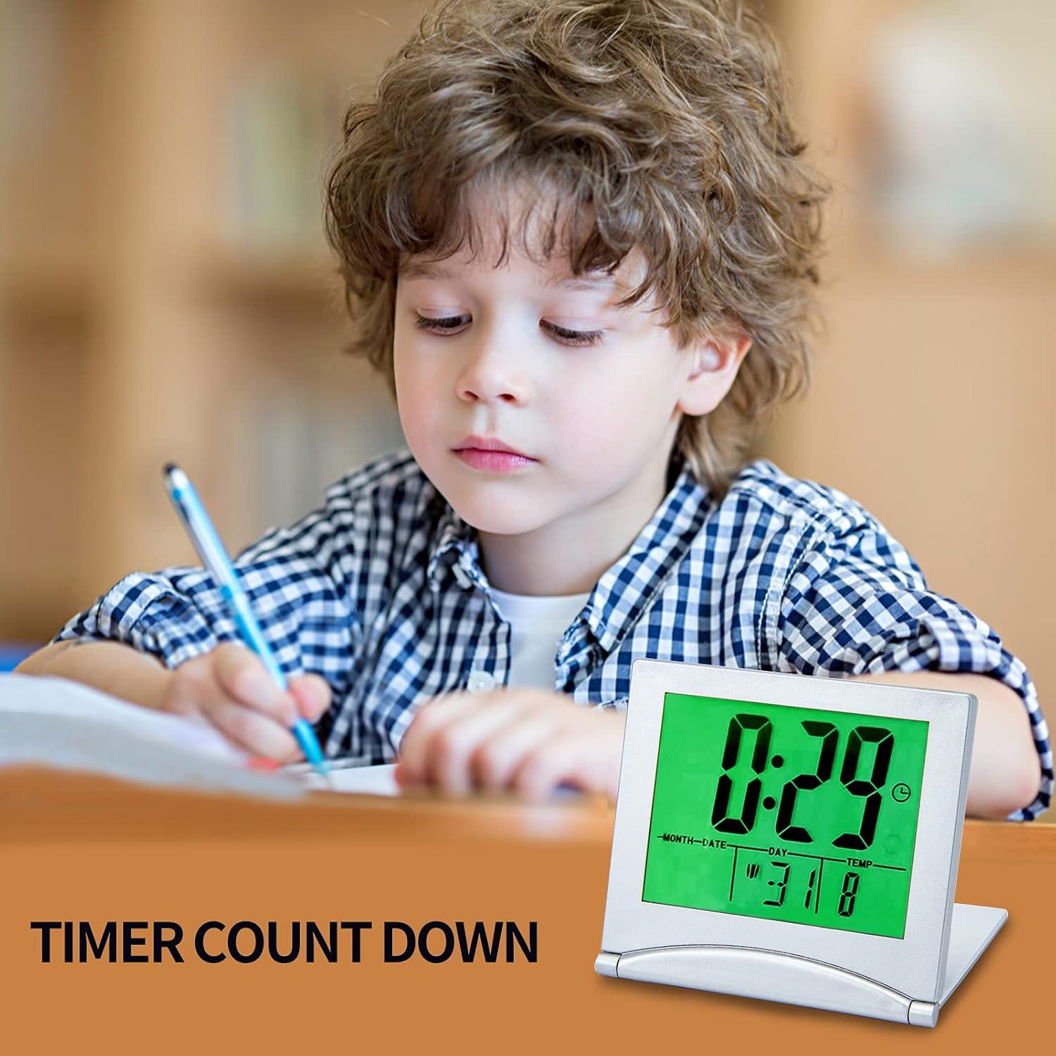 Reloj Despertador Digital KANBIT KB-2104 Portátil con Luz Verde