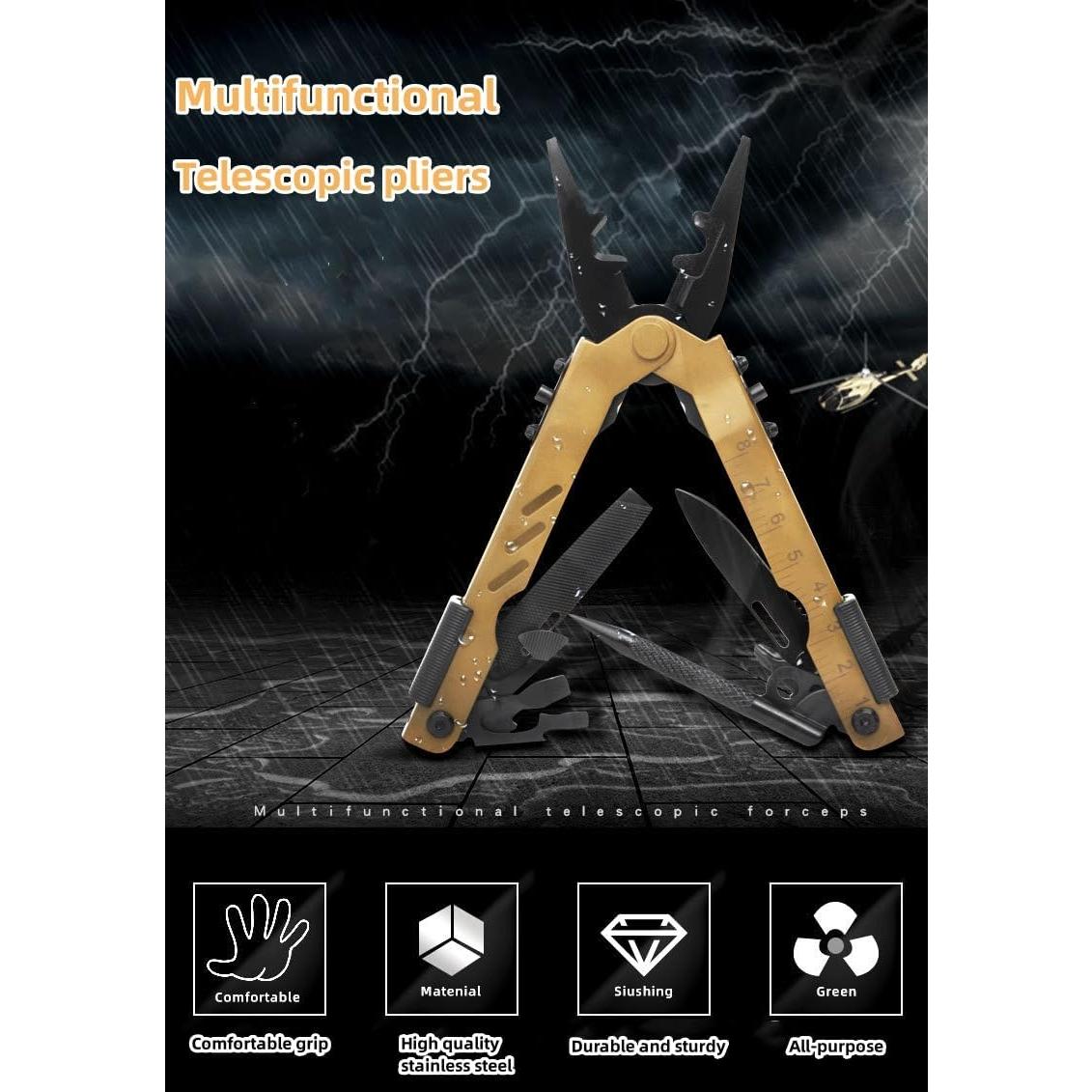 Alicate Multi Herramienta GXMRHWY 13 en 1 Acero Inoxidable Camping