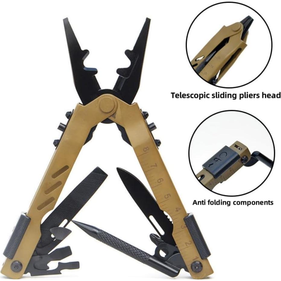 Alicate Multi Herramienta GXMRHWY 13 en 1 Acero Inoxidable Camping