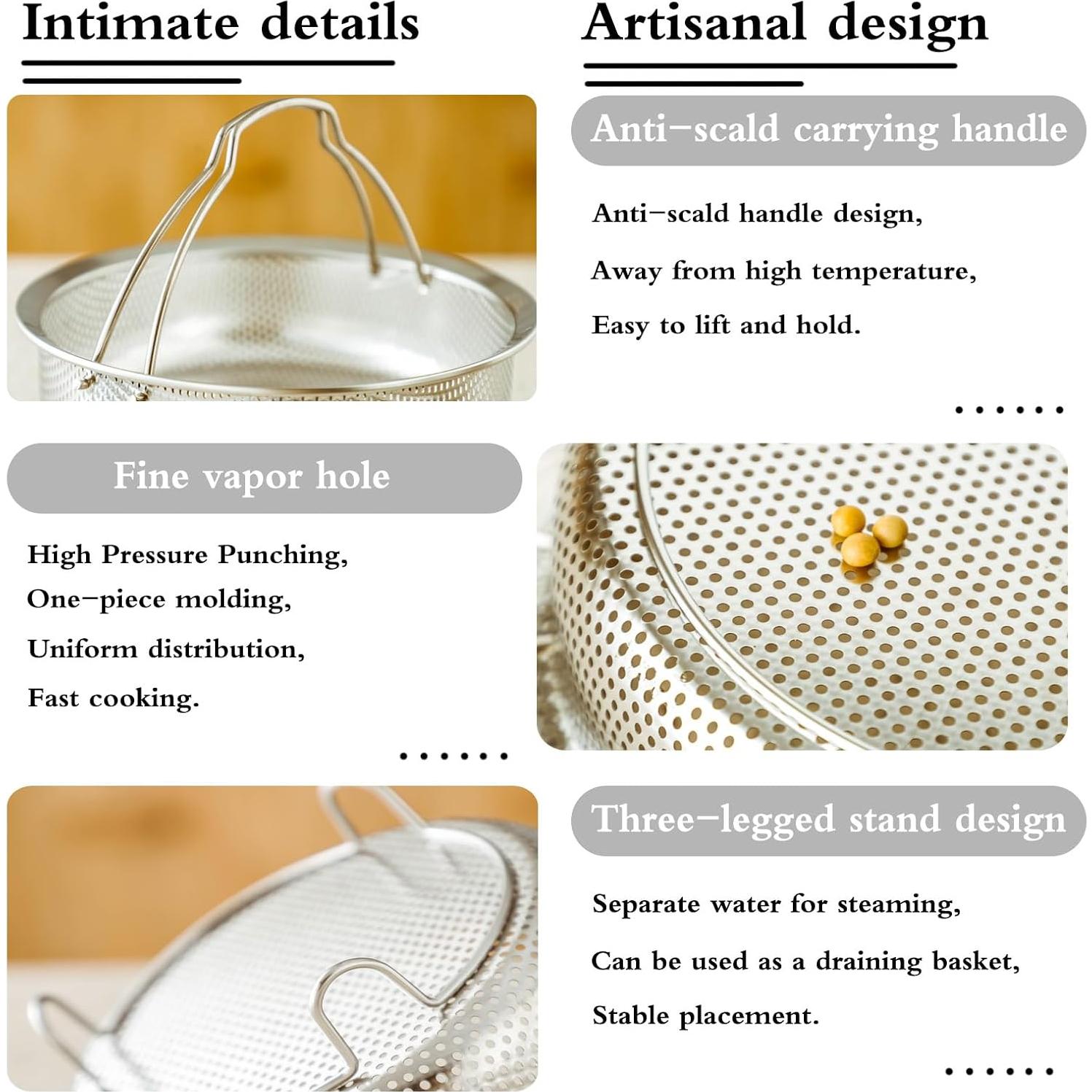 Vaporera de Acero Inoxidable SHPii 14 cm Multifuncional